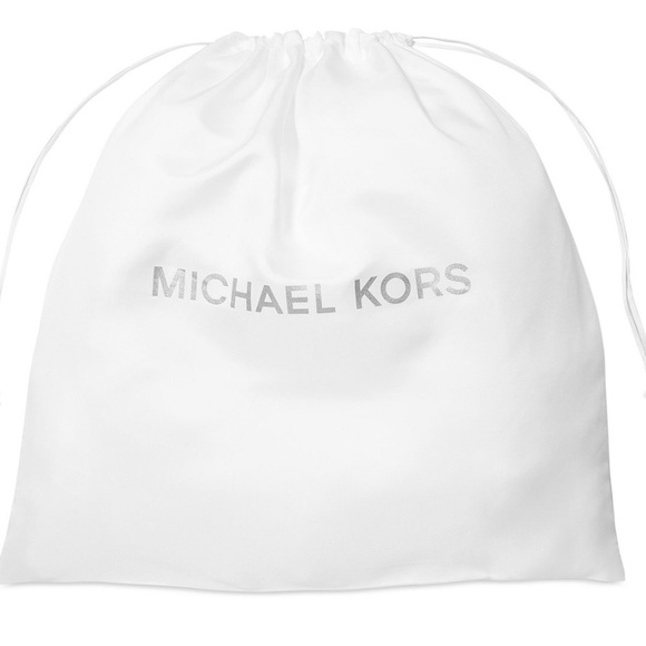 MICHAEL Michael Kors Other - MICHAEL Michael Kors White Drawstring Dust Pouch with Silver Logo XL 22x22 NWT